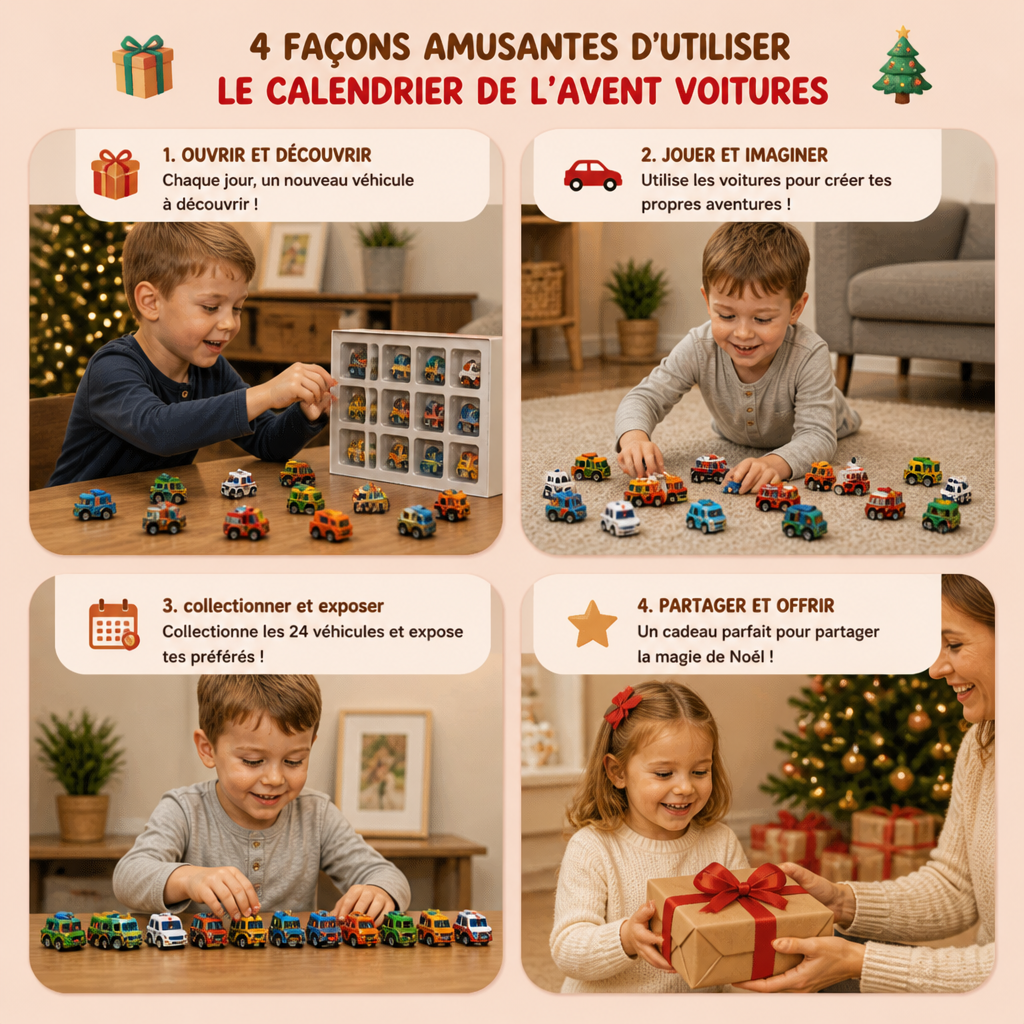 Calendrier de l’Avent de Voitures Cartoon – 24 Jours