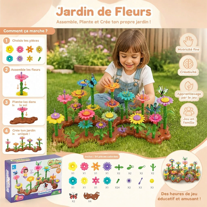 Jeu d’assemblage jardin de fleurs pour enfants – jouet créatif de plantation et d’apprentissage pour petits jardiniers