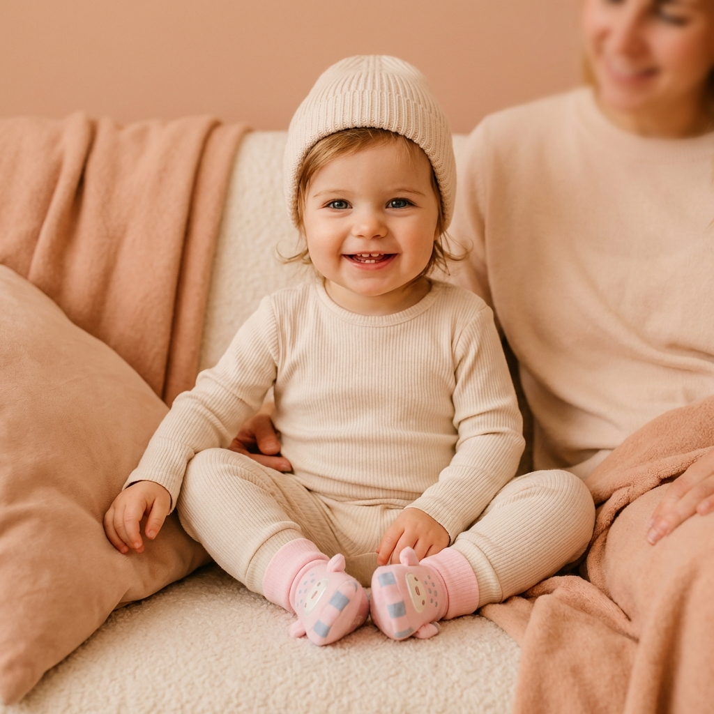 Chaussons-Bas Bébé Tout Doux – Chauds, Antidérapants & Confortables