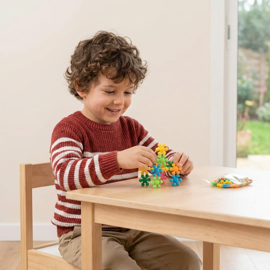 Ensemble de Blocs de Construction Montessori en Forme de Fleur de Prunier
