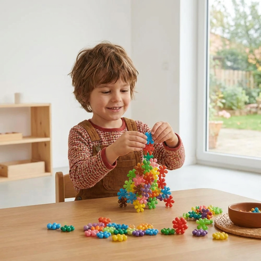 Ensemble de Blocs de Construction Montessori en Forme de Fleur de Prunier