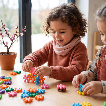 Ensemble de Blocs de Construction Montessori en Forme de Fleur de Prunier