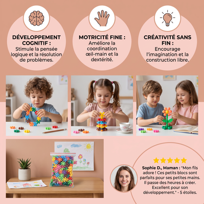 Ensemble de Blocs de Construction Montessori en Forme de Fleur de Prunier