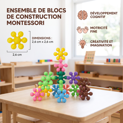 Ensemble de Blocs de Construction Montessori en Forme de Fleur de Prunier