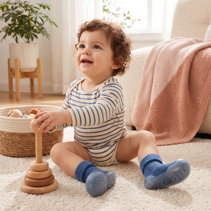 Chaussons-Chaussettes Chauds Pour Bébé Avec Semelles Souples Antidérapantes
