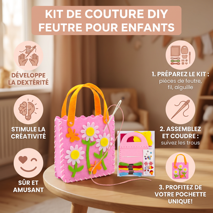 Kit de Couture DIY pour Fabriquer une Adorable Pochette en Feutre pour Enfants