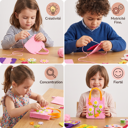 Kit de Couture DIY pour Fabriquer une Adorable Pochette en Feutre pour Enfants