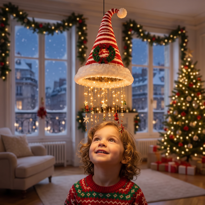 Lumières de Bonnet de Père Noël de Noël avec Guirlande LED Décorative