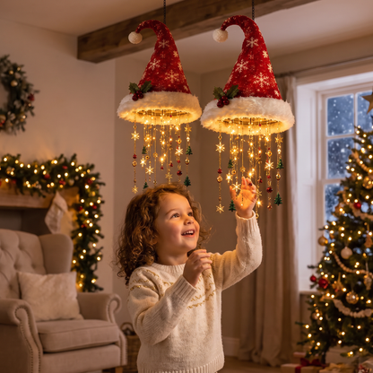 Lumières de Bonnet de Père Noël de Noël avec Guirlande LED Décorative
