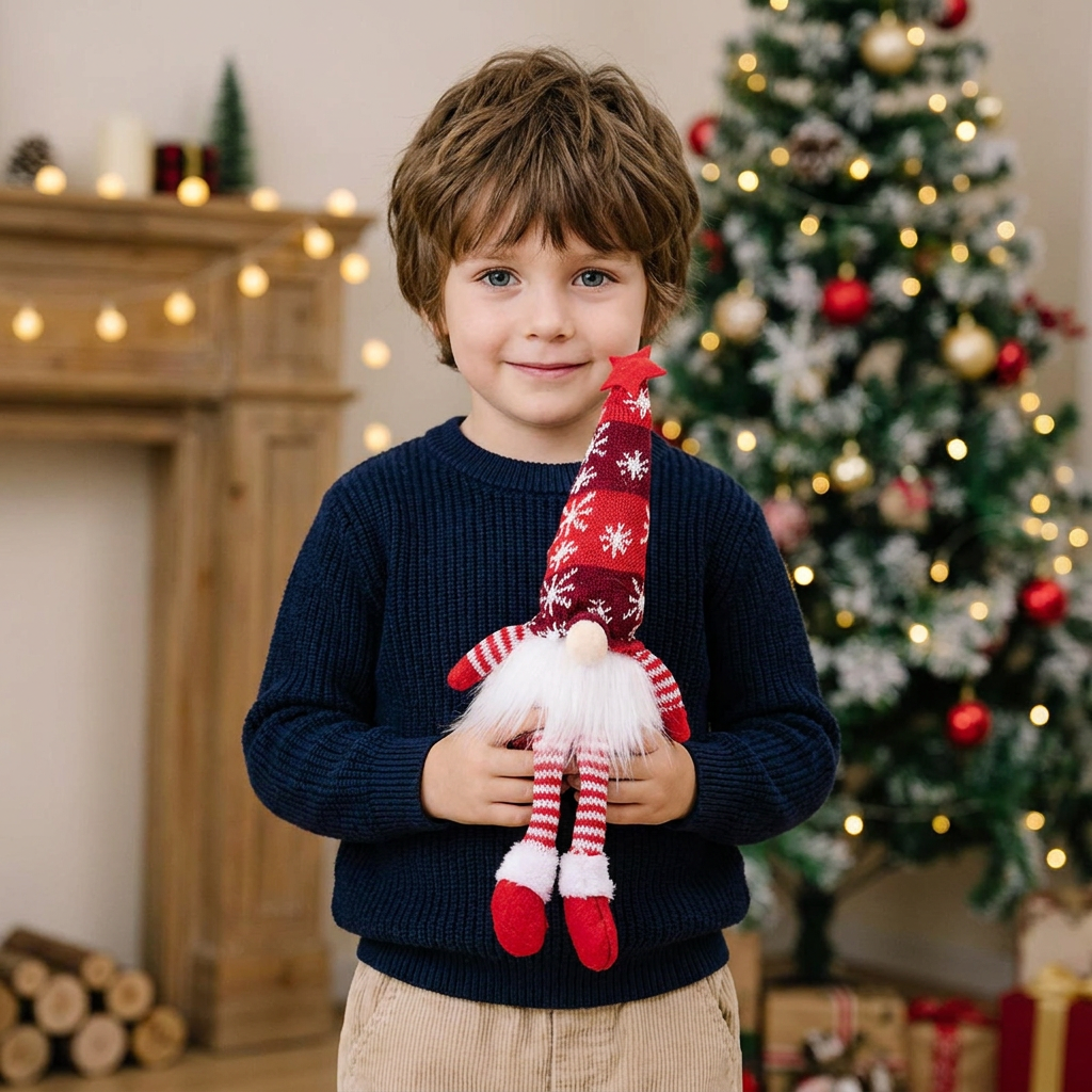 Décorations de Gnomes de Noël Lumineux à LED