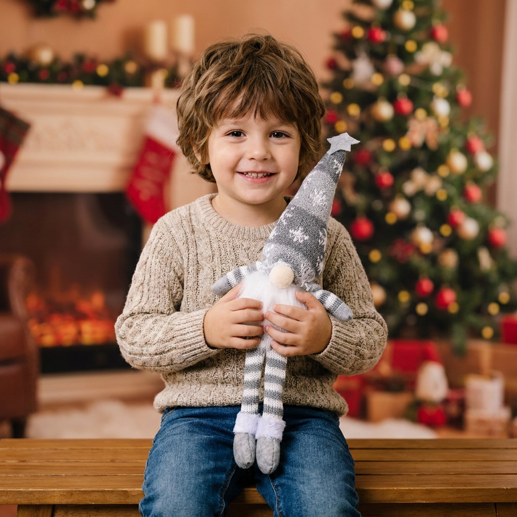 Décorations de Gnomes de Noël Lumineux à LED