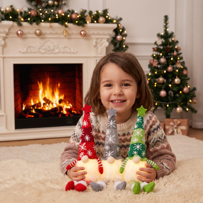 Décorations de Gnomes de Noël Lumineux à LED