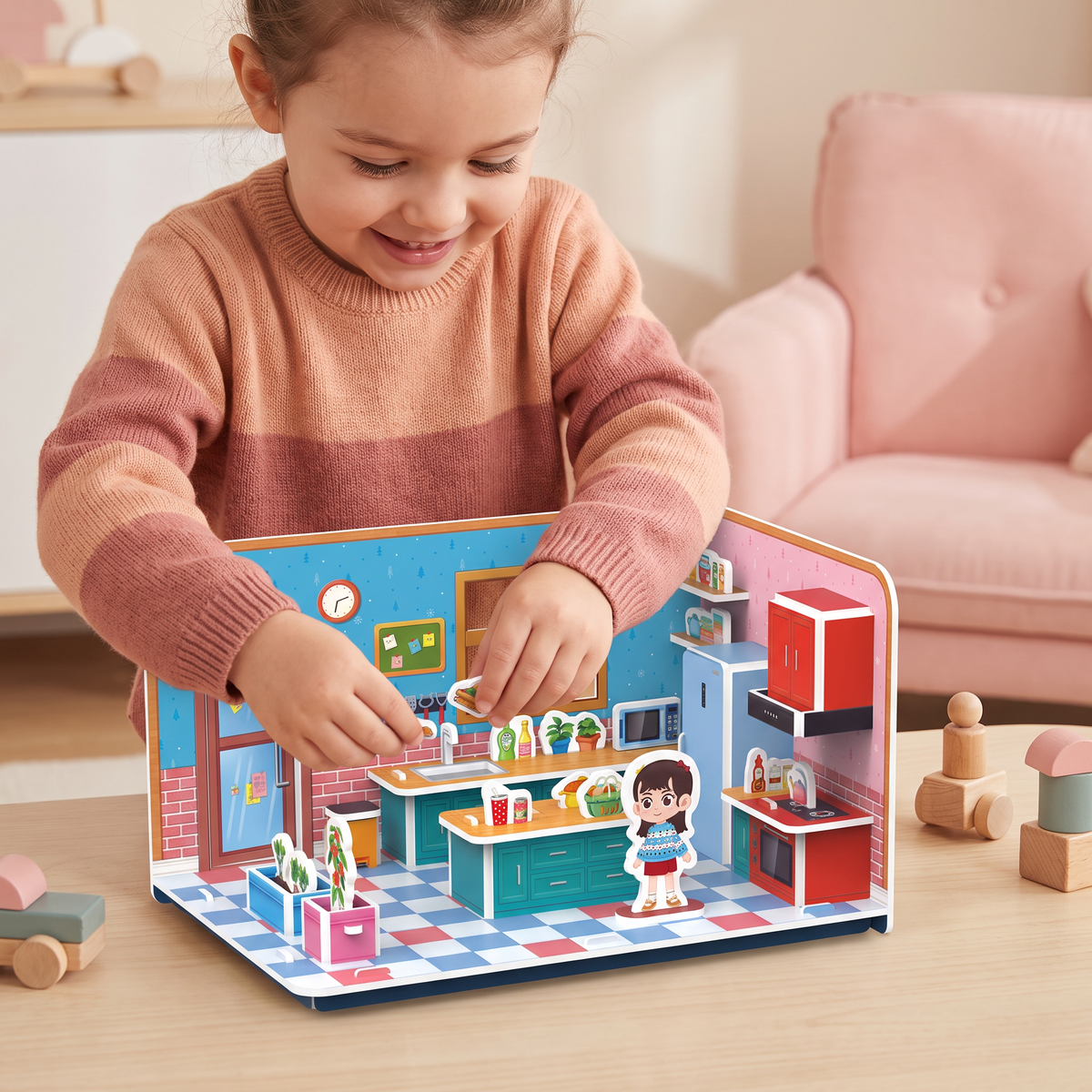 Kit DIY 3D pour Construire une Salle de Jeux – Puzzle Éducatif et Kit de Loisirs Créatifs