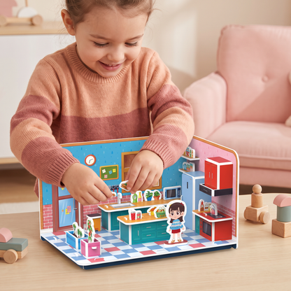 Kit DIY 3D pour Construire une Salle de Jeux – Puzzle Éducatif et Kit de Loisirs Créatifs