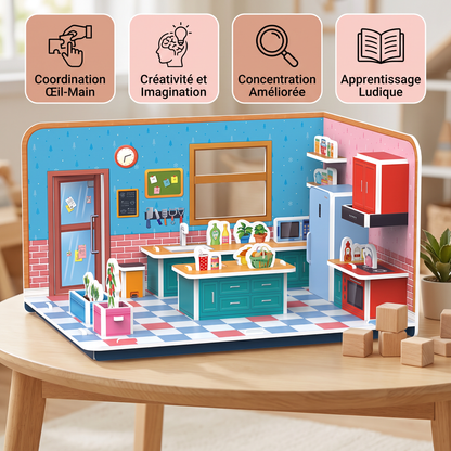 Kit DIY 3D pour Construire une Salle de Jeux – Puzzle Éducatif et Kit de Loisirs Créatifs