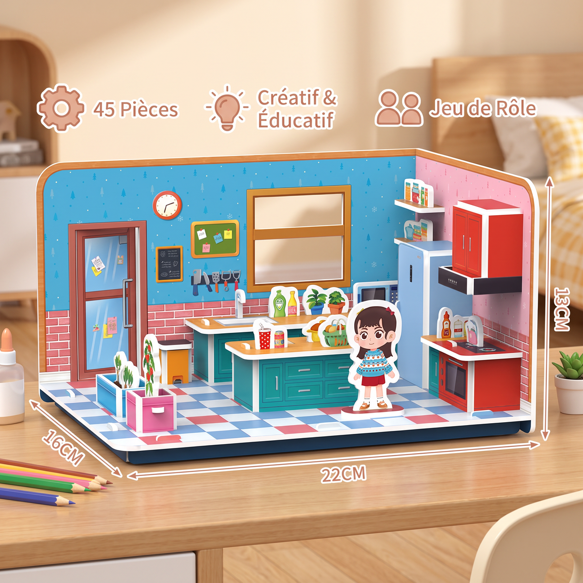 Kit DIY 3D pour Construire une Salle de Jeux – Puzzle Éducatif et Kit de Loisirs Créatifs