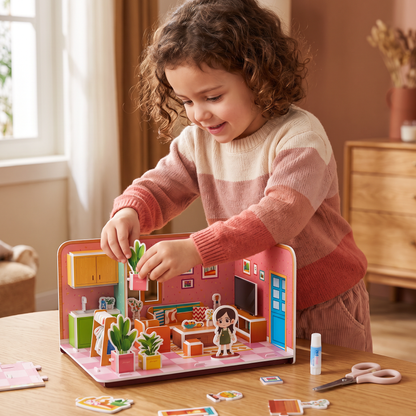 Kit DIY 3D pour Construire une Salle de Jeux – Puzzle Éducatif et Kit de Loisirs Créatifs