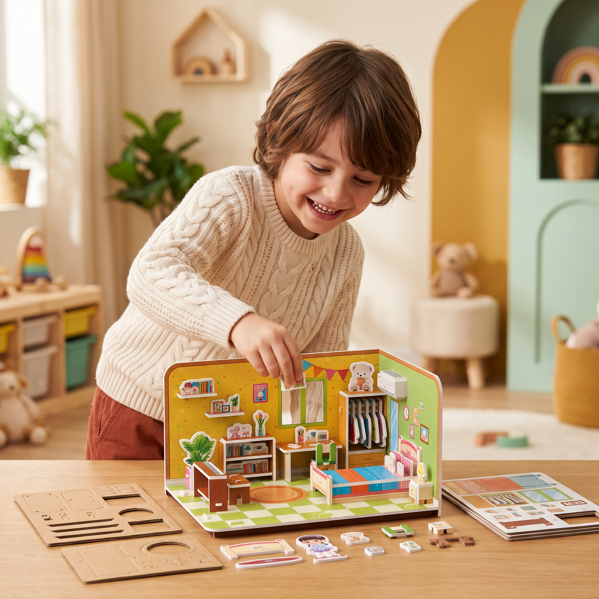 Kit DIY 3D pour Construire une Salle de Jeux – Puzzle Éducatif et Kit de Loisirs Créatifs
