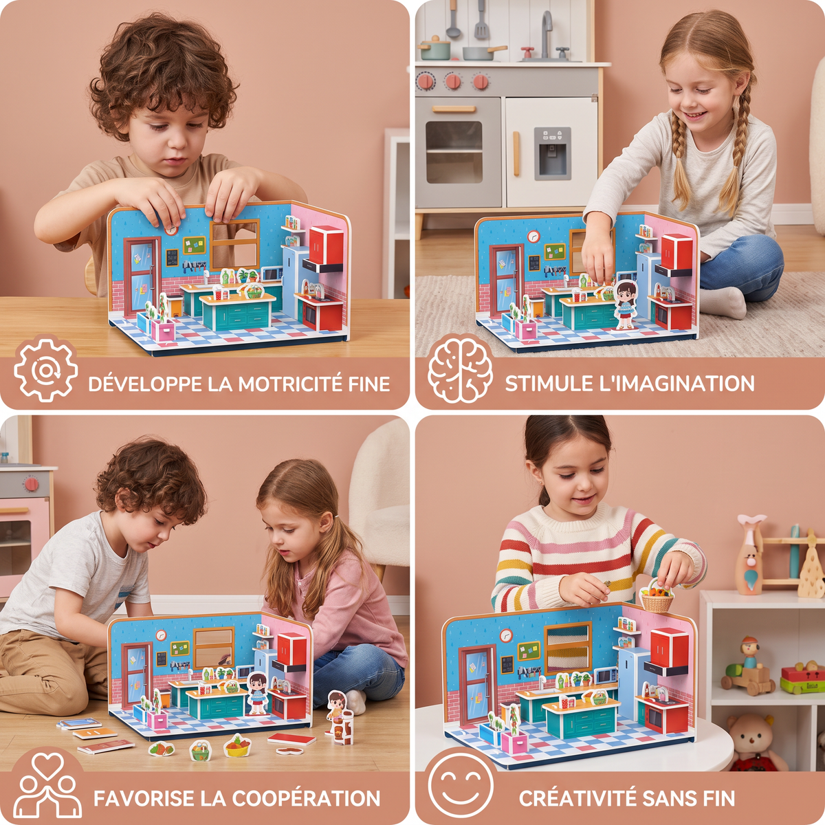 Kit DIY 3D pour Construire une Salle de Jeux – Puzzle Éducatif et Kit de Loisirs Créatifs