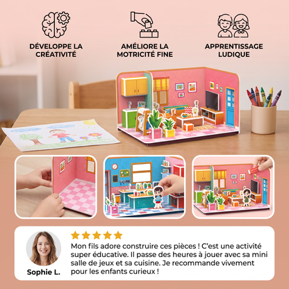 Kit DIY 3D pour Construire une Salle de Jeux – Puzzle Éducatif et Kit de Loisirs Créatifs