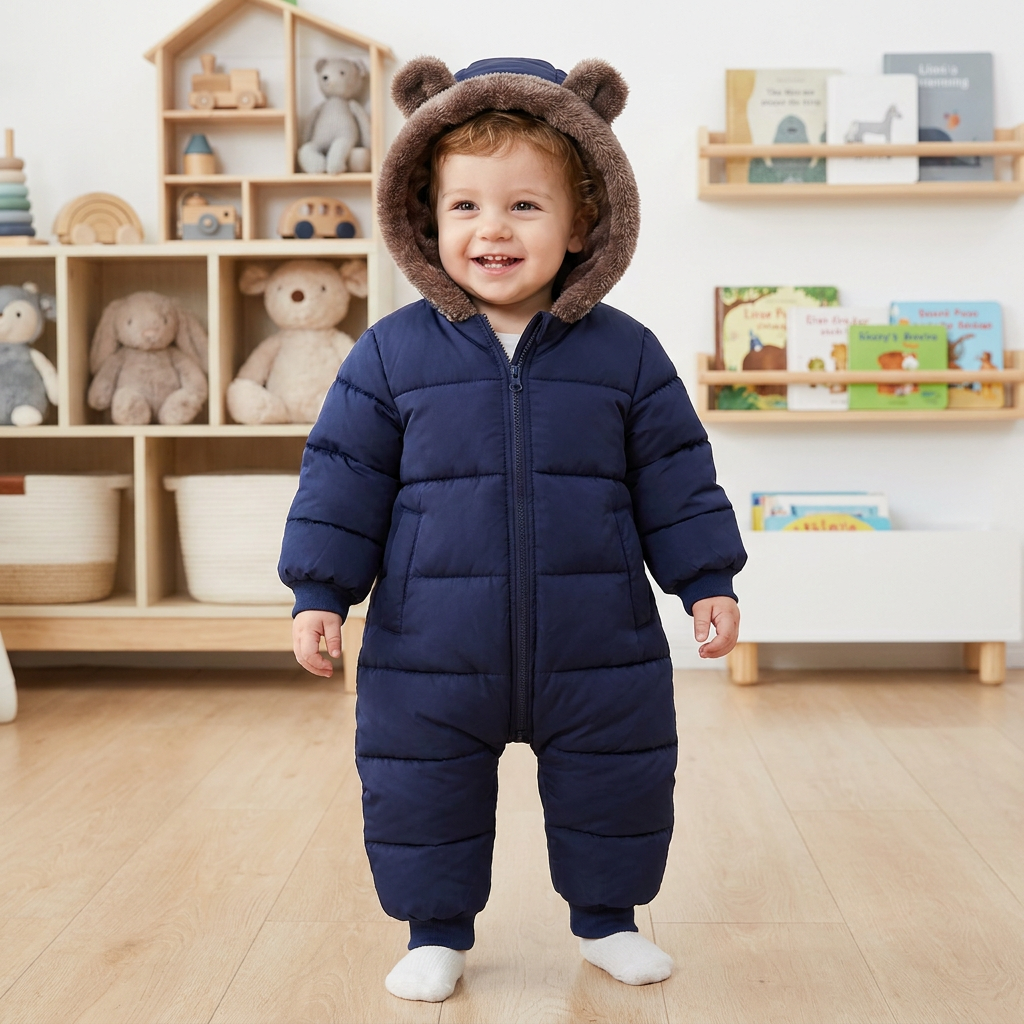 Body Bébé Ours – Combinaison Chaude Doublée en Polaire