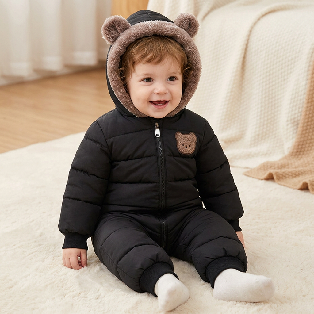 Body Bébé Ours – Combinaison Chaude Doublée en Polaire