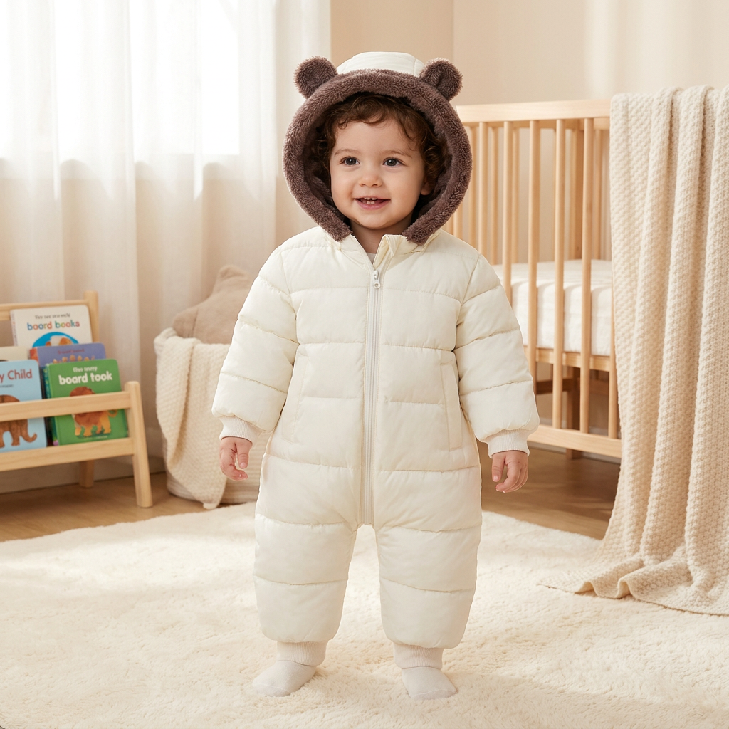 Body Bébé Ours – Combinaison Chaude Doublée en Polaire