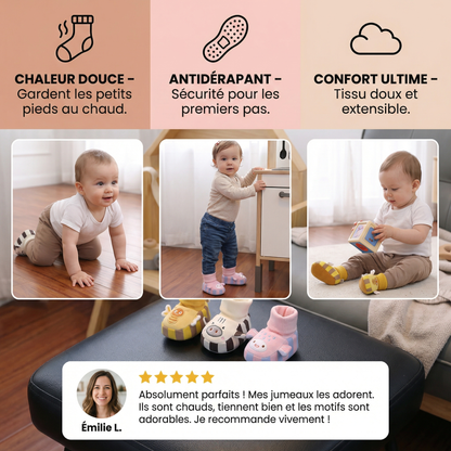 Chaussons-Bas Bébé Tout Doux – Chauds, Antidérapants & Confortables