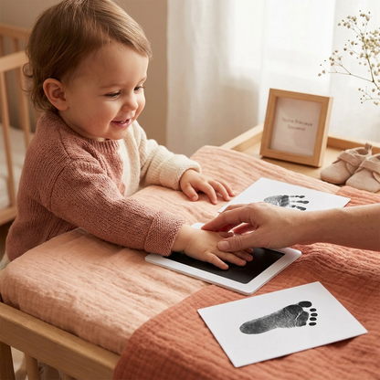 Kit d’empreintes de mains et de pieds pour bébé – Ensemble souvenir pour tout-petits