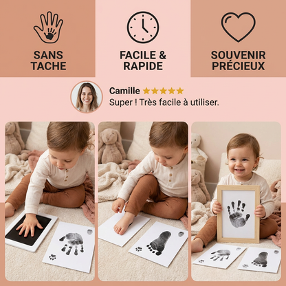 Kit d’empreintes de mains et de pieds pour bébé – Ensemble souvenir pour tout-petits