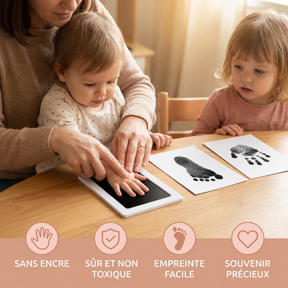 Kit d’empreintes de mains et de pieds pour bébé – Ensemble souvenir pour tout-petits