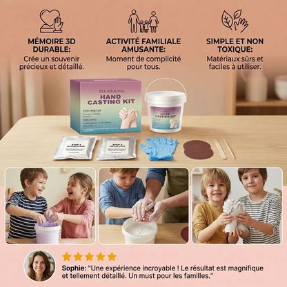 Kit d’Empreintes de Mains pour Familles et Couples – Kit Souvenir 3D en Plâtre
