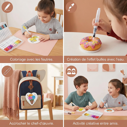 Kit créatif de peinture à l’éponge pour enfants – set artistique DIY avec effet bulles