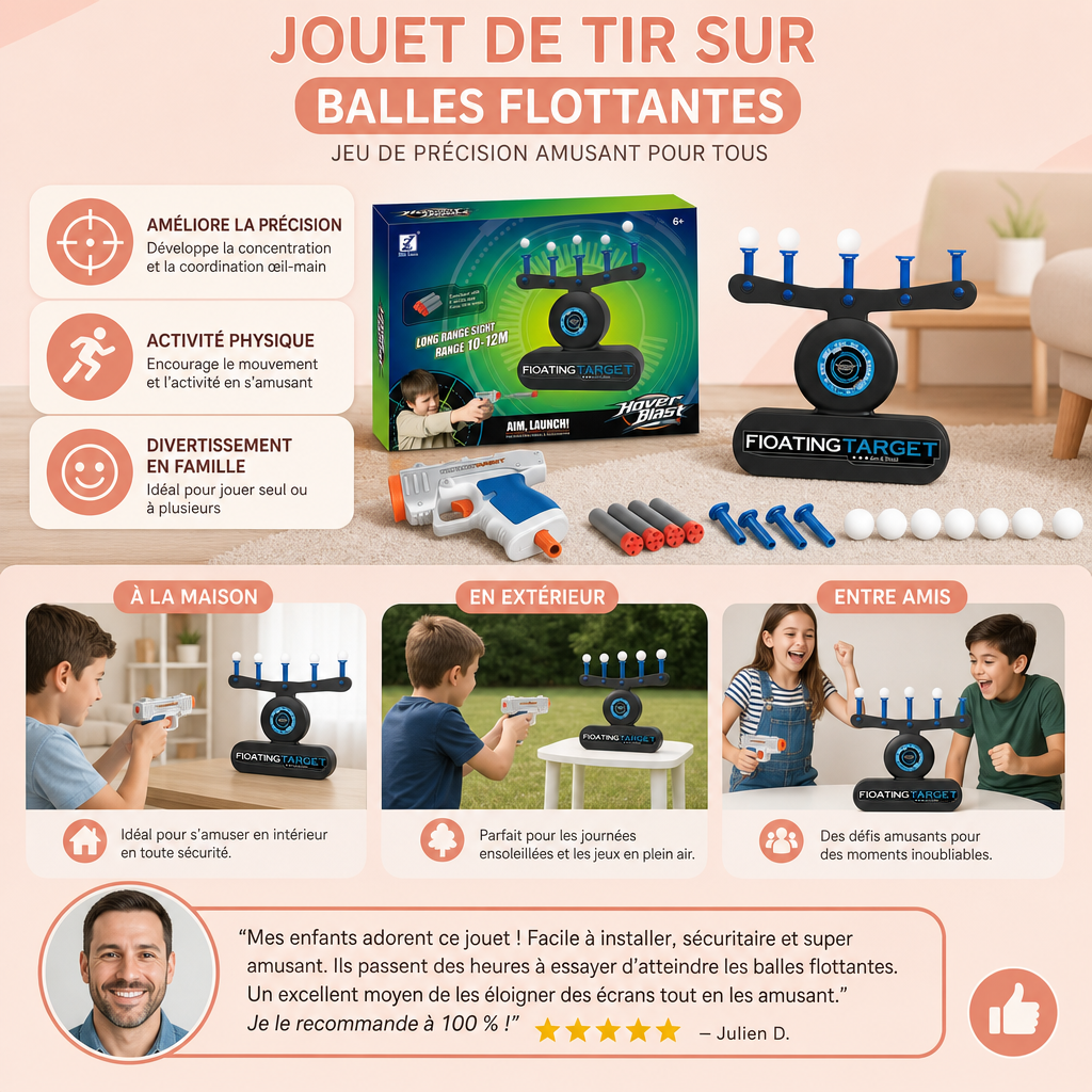Jouet de Tir sur Balles Flottantes – Jeu de Précision