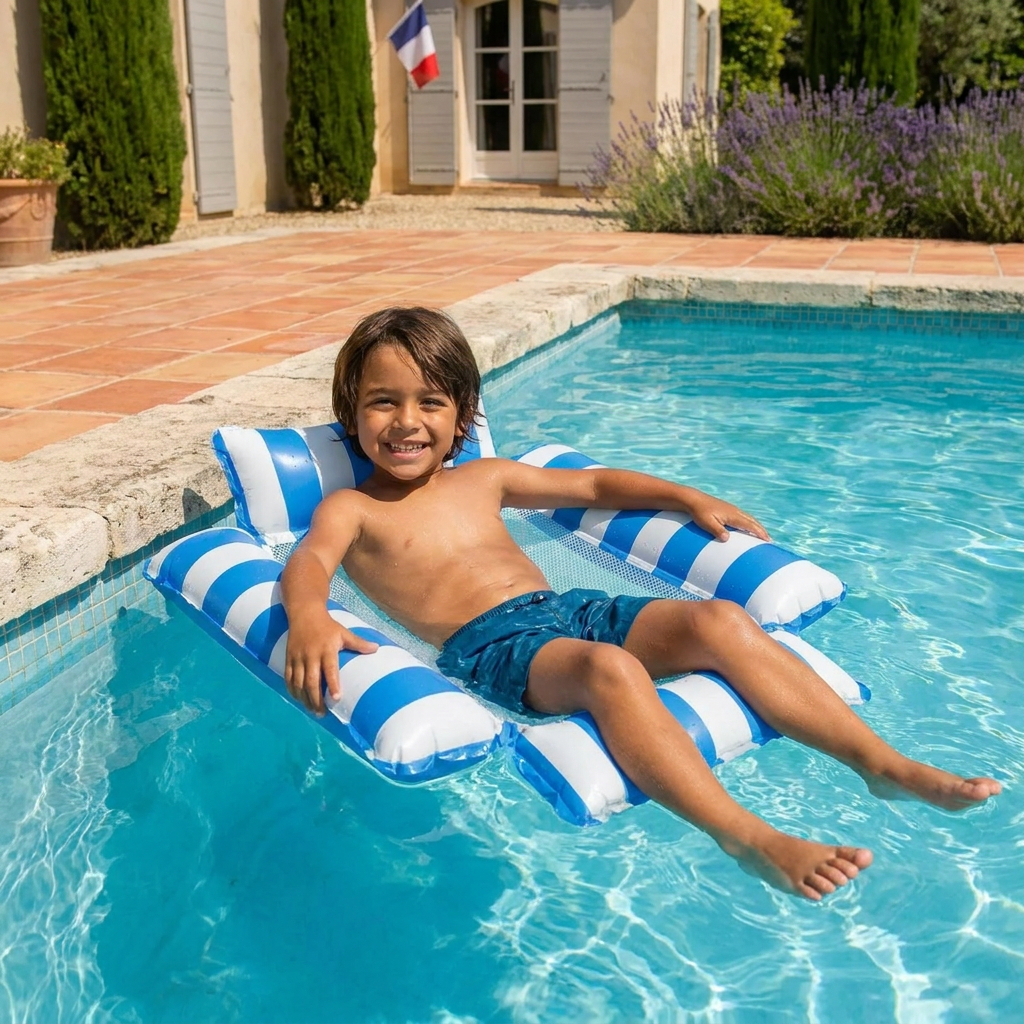 Siège Gonflable de Piscine pour Enfants – Hamac Aquatique à Surface en Filet