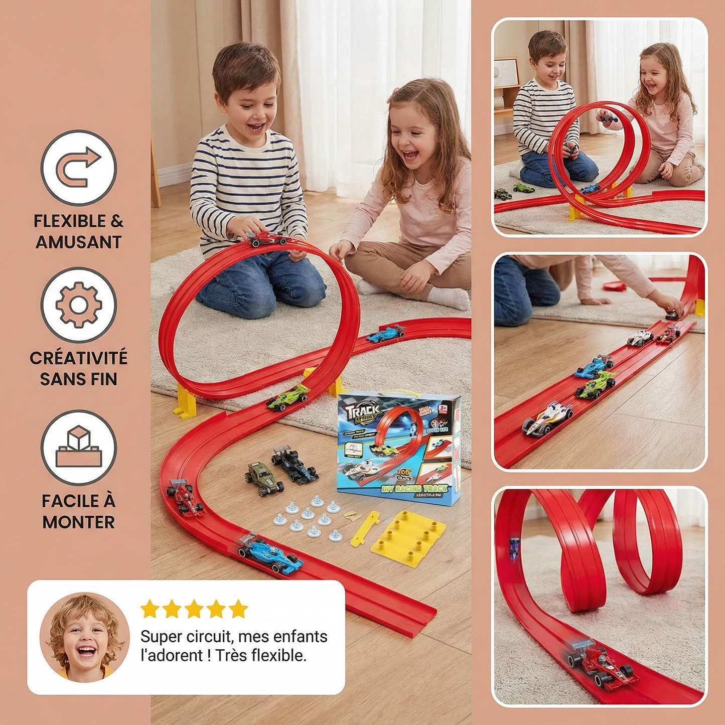 Ensemble de circuit de course flexible