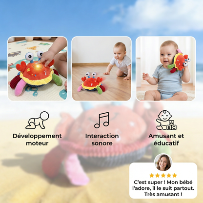 Crabe musical interactif avec fonction vocale – jouet d’apprentissage en mouvement pour bébés