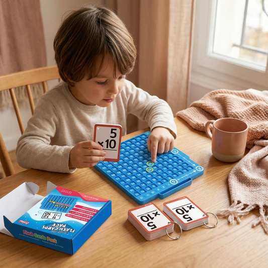 Ensemble de cartes éducatives de mathématiques avec plateau de calcul – addition, soustraction, multiplication et division