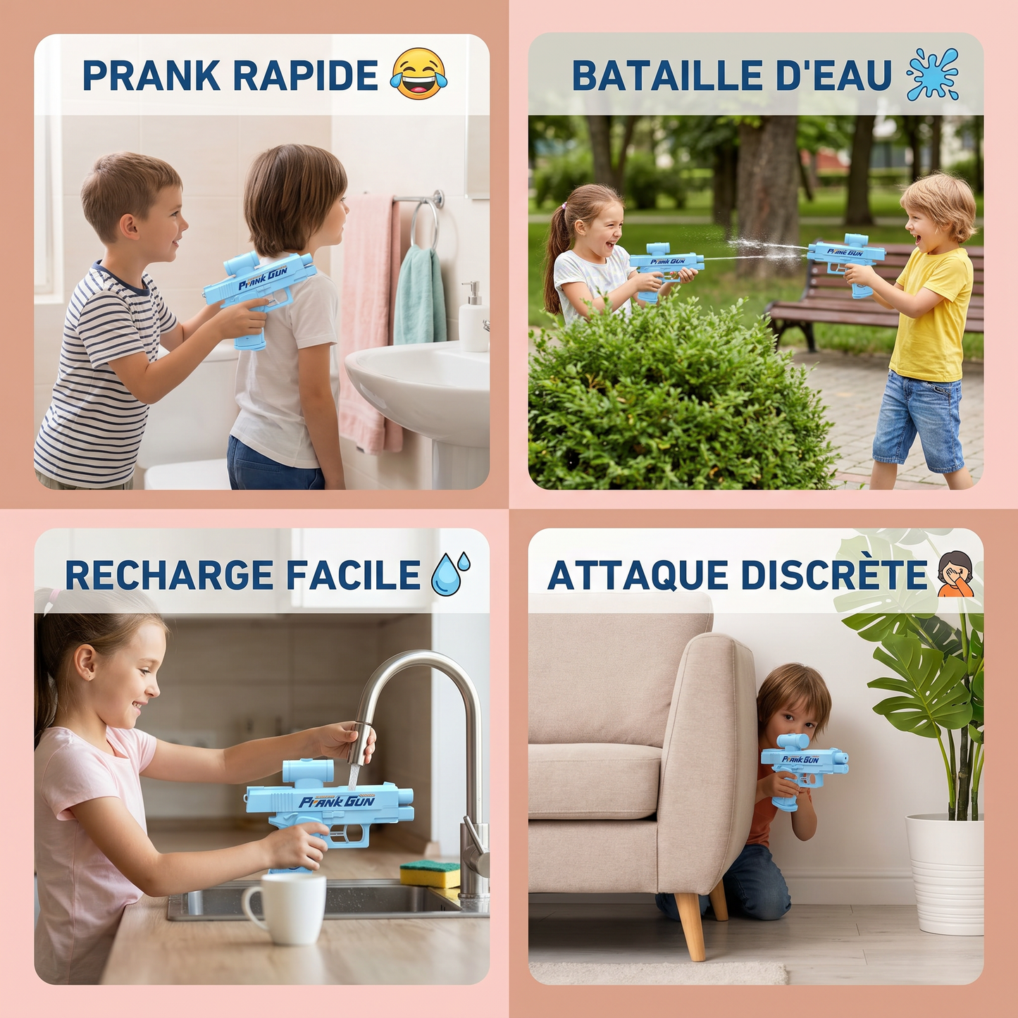 Pistolet à eau double face pour enfants – mini jouet aquatique amusant