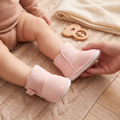 Bottes d’hiver pour bébé doublées en polaire avec semelles souples antidérapantes