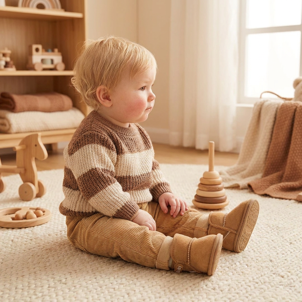 Bottes d’hiver pour bébé doublées en polaire avec semelles souples antidérapantes