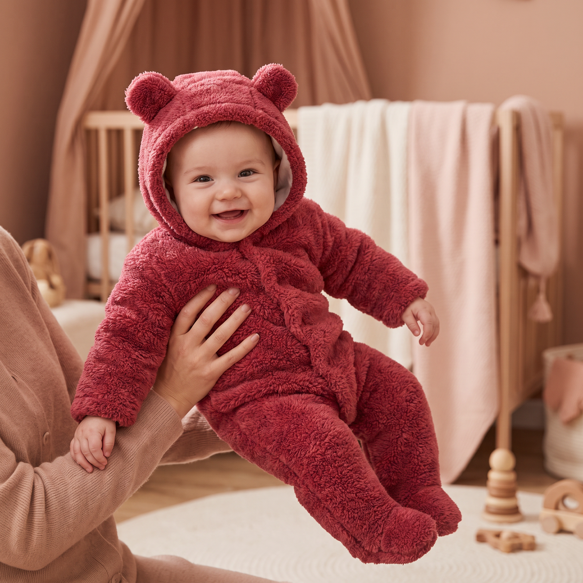Combinaison Douce et Douillette pour Bébé avec Capuche Ourson