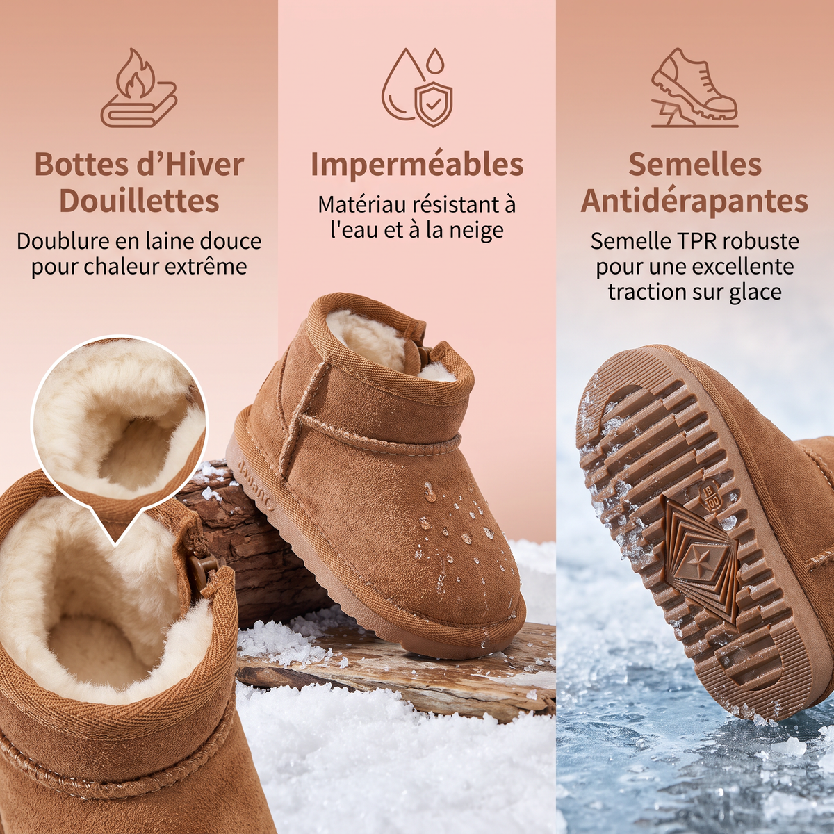 Comodi Stivali Invernali Impermeabili con Suole Antiscivolo