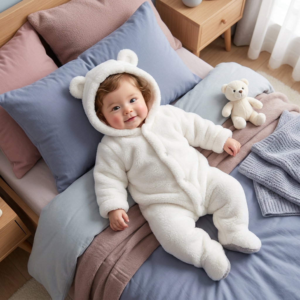 Combinaison Douce et Douillette pour Bébé avec Capuche Ourson