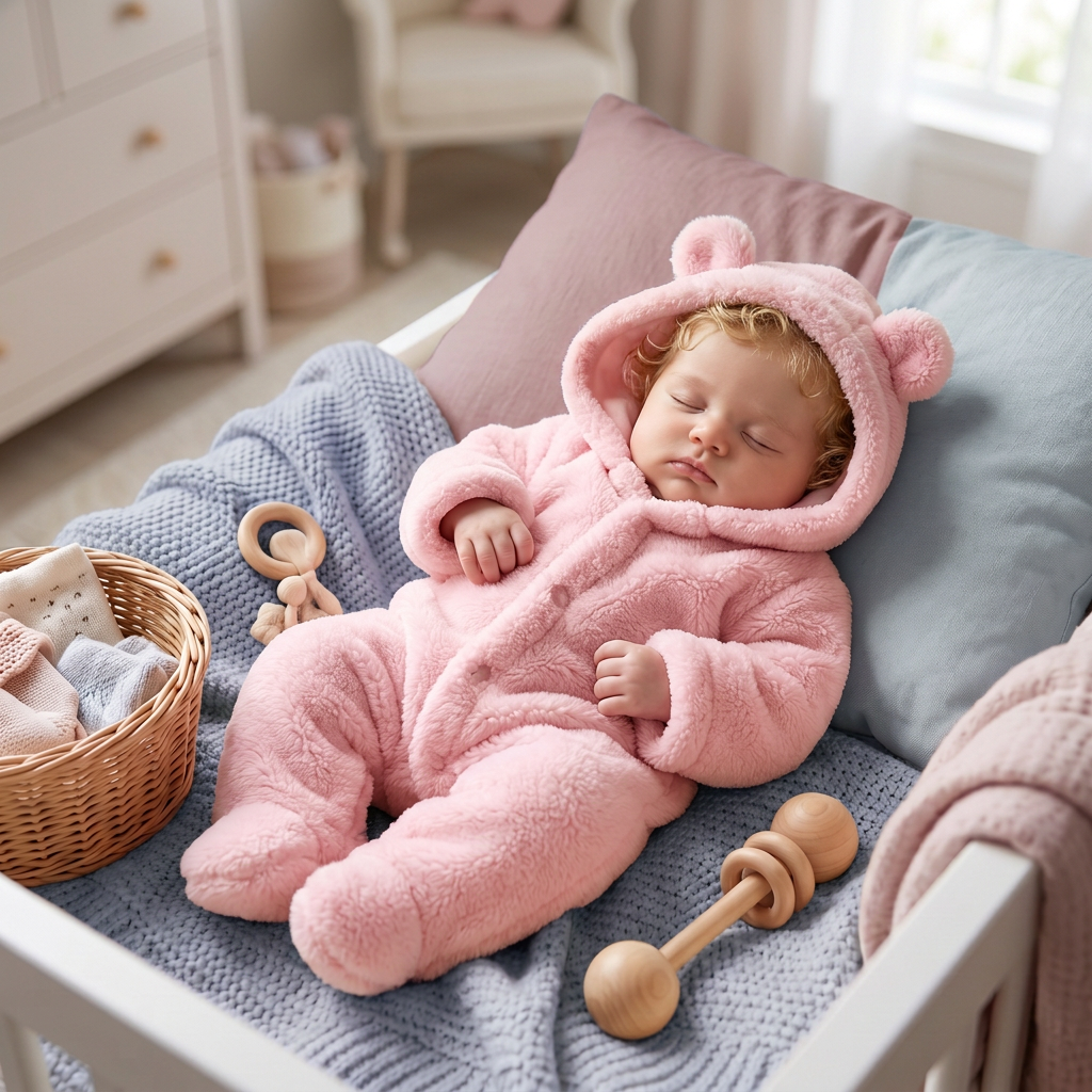 Combinaison Douce et Douillette pour Bébé avec Capuche Ourson