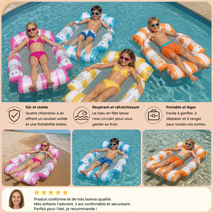 Siège Gonflable de Piscine pour Enfants – Hamac Aquatique à Surface en Filet