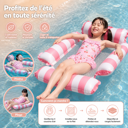 Siège Gonflable de Piscine pour Enfants – Hamac Aquatique à Surface en Filet