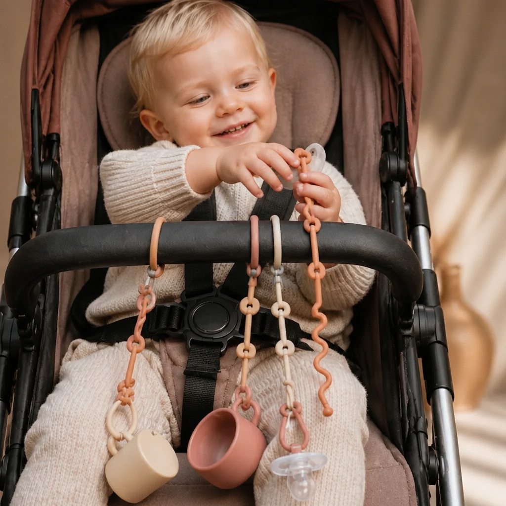 Attache en silicone pour bébé avec protection anti-perte – pour sucettes et jouets (5 pièces)
