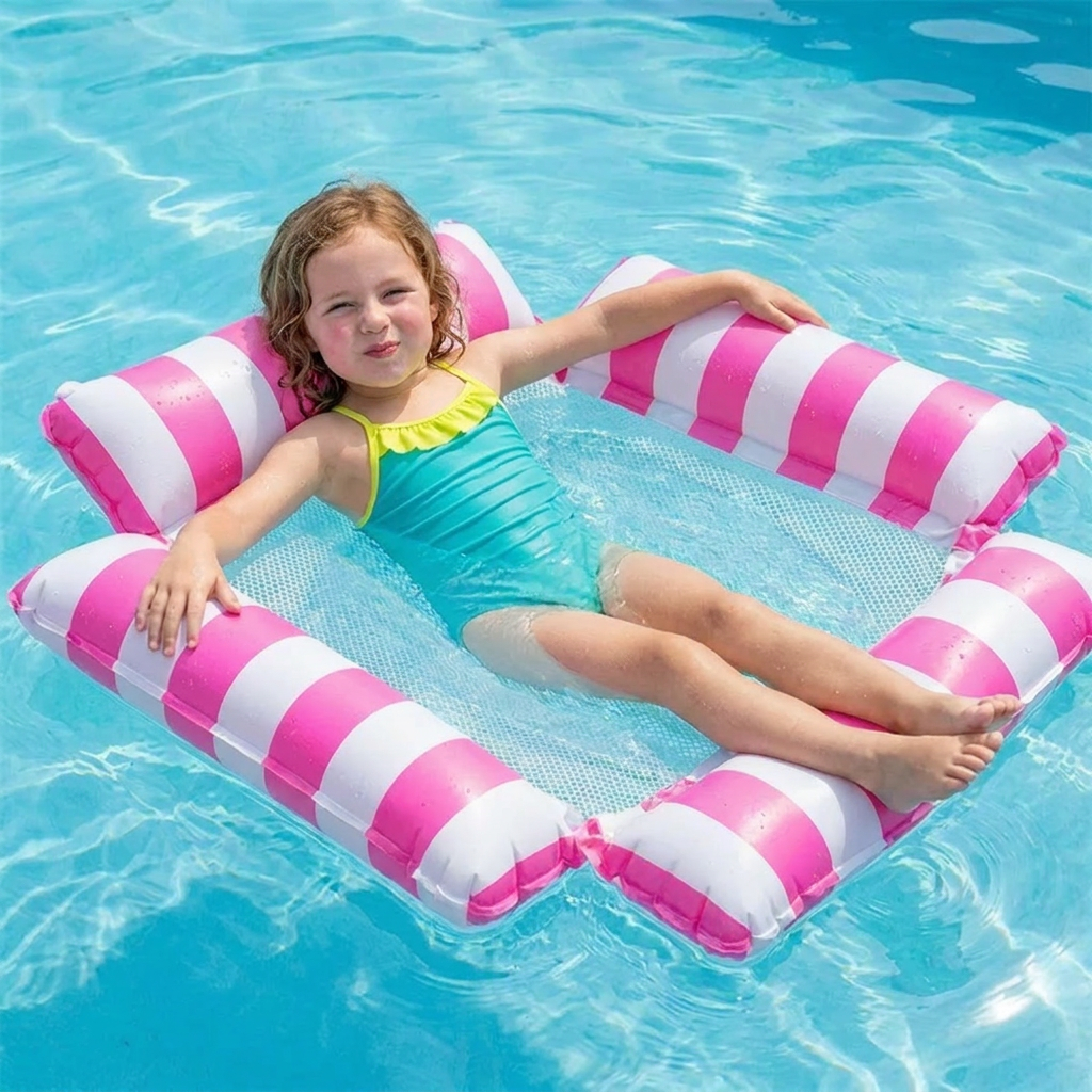 Siège Gonflable de Piscine pour Enfants – Hamac Aquatique à Surface en Filet