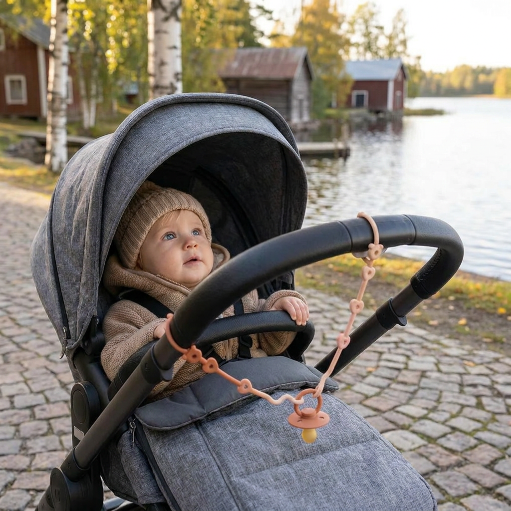 Attache en silicone pour bébé avec protection anti-perte – pour sucettes et jouets (5 pièces)